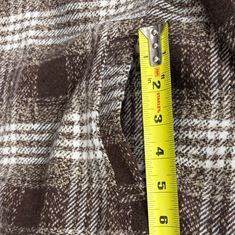 Distortion,Size L,Brown Plaid Men's Shirt Jacket